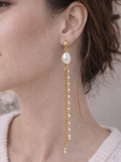 Perlové náušnice GOLDEN GRACE