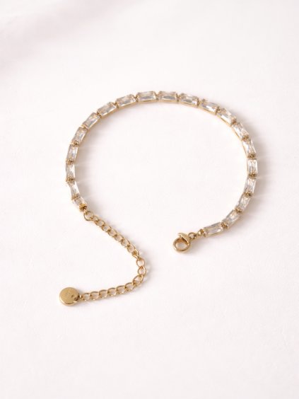 Náramek z nerezové oceli ANOA s čirými kamínky