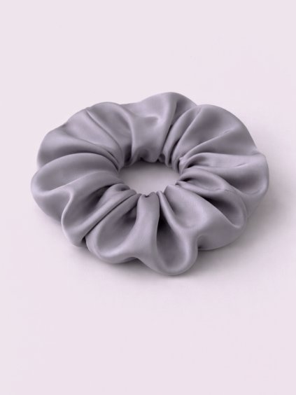 Scrunchie saténová gumička SINOA světle šedá