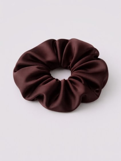 Scrunchie saténová gumička SINOA kaštanová