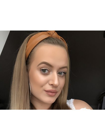 Hnědá koženková čelenka do vlasů myfeminity