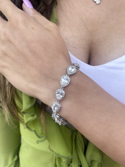 rhodiovaný elegantní náramek adol