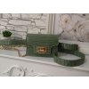 dámská mini crossbody ledvinka kožená zelená 1