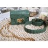 dámská mini crossbody ledvinka kožená zelená