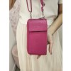 Dámská kabelka na telefon:peněženka VALENCIA s popruhem přes rameno fuchsiová