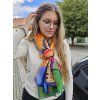 Dámský vzorovaný šátek s květinovým potiskem