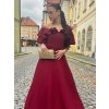 Dlouhé vínové večerní šaty ANEKE2
