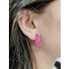 Dámské náušnice CORRA růžová se zirkony