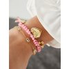 Zapletený náramek s přívěsky z nerezové oceli DIALE růžový2