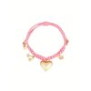 Zapletený náramek s přívěsky z nerezové oceli DIALE růžový
