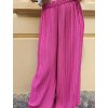 Fuchsiové plisované dlouhé kalhoty NIKAJE4