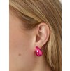 náušnice ve tvaru slzy růžové