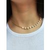 Náhrdelník z nerezové oceli a PERLAMI zlatý