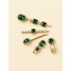 Sada sponek do vlasů s kameny zelená