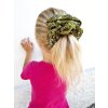 scrunchie látková gumička zelený vzor