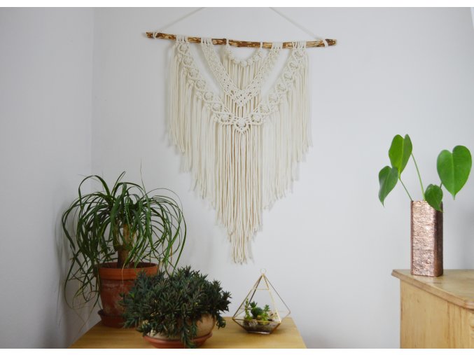 macrame krémové natural