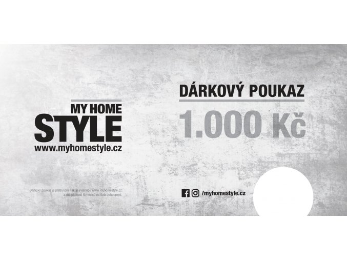 myhomestyle darkovy poukaz DL 1000 tisk s poznamkou