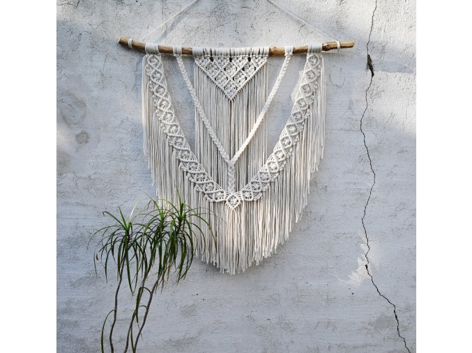 macrame krémové natural