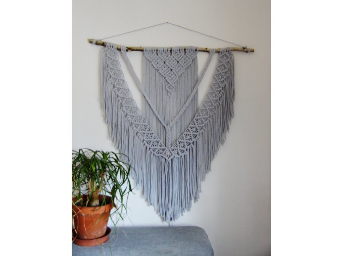 Macramé šedé XXL