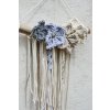 Na větvi - macramé květiny natural-grey