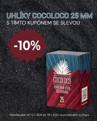 Stáhněte si aplikci Kartička, jde najdete slevový kupón na nákup uhlíků Cocoloco 25 mm. Sleva 10% platí od 12.1 do...