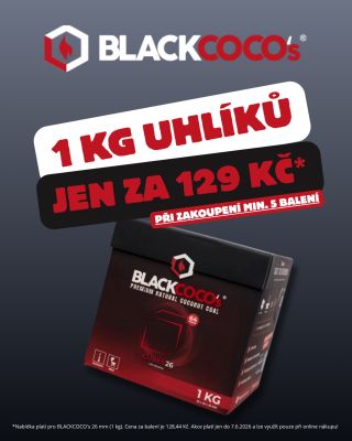 Udělejte si zásobu uhlíků za skvělou cenu! *Nabídka platí pro BLACKCOCO's 26 mm (1 kg). Cena za balení je 128,44 Kč. Akce...