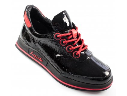 0010 LP2006 LP02 BLACK PATENT RED LTHR 43.014