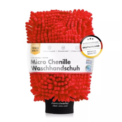 chemicalworkz chenille wash mitt rot