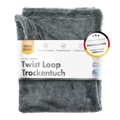 chemicalworkz shark twisted loop towel 1300gsm grau trockentuch 80x50cm