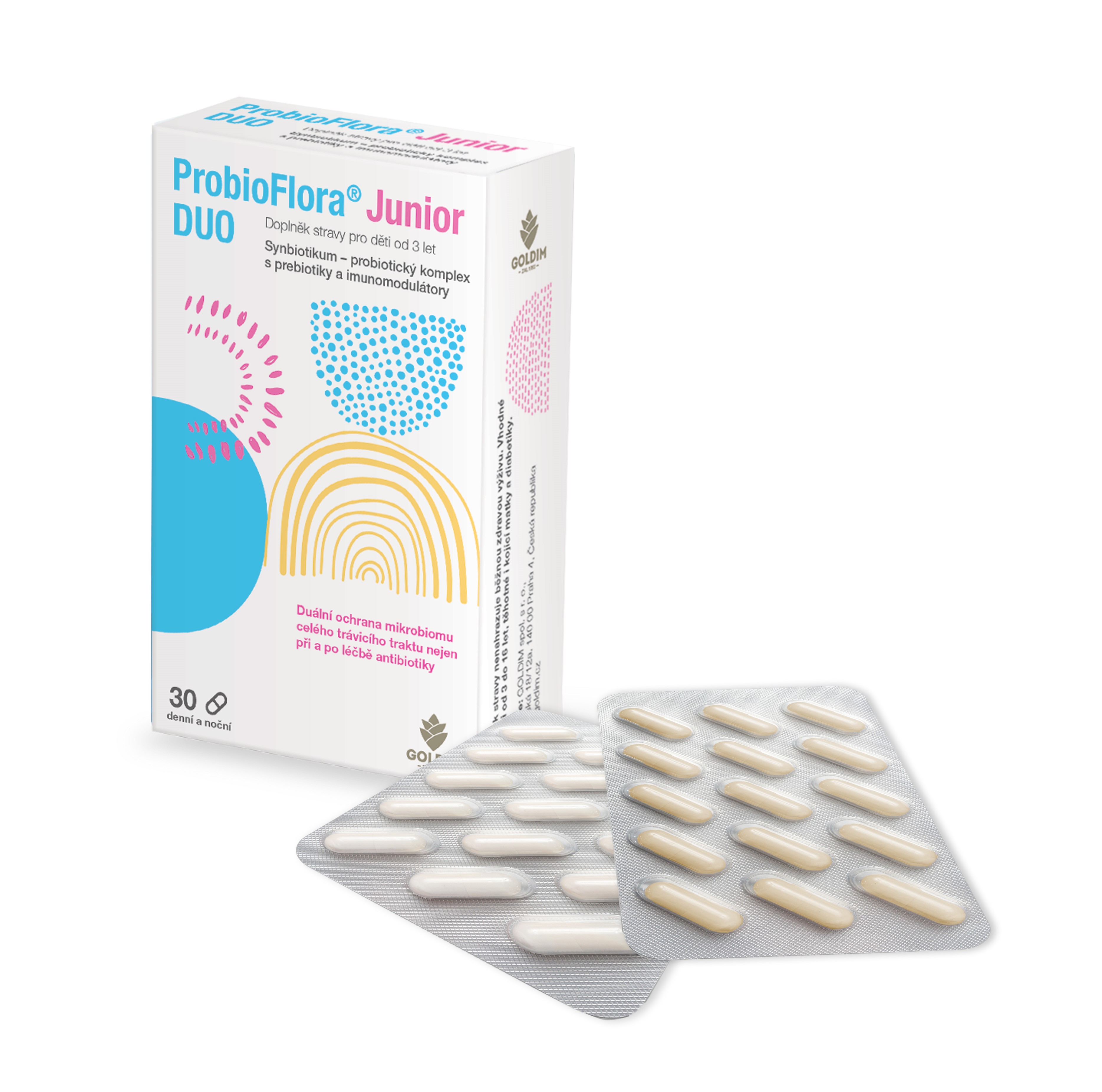 ProbioFlora® Junior Duo probiotika pro děti10 kmenů bifido a laktobacilů
30 tobolek. Doplněk stravy
