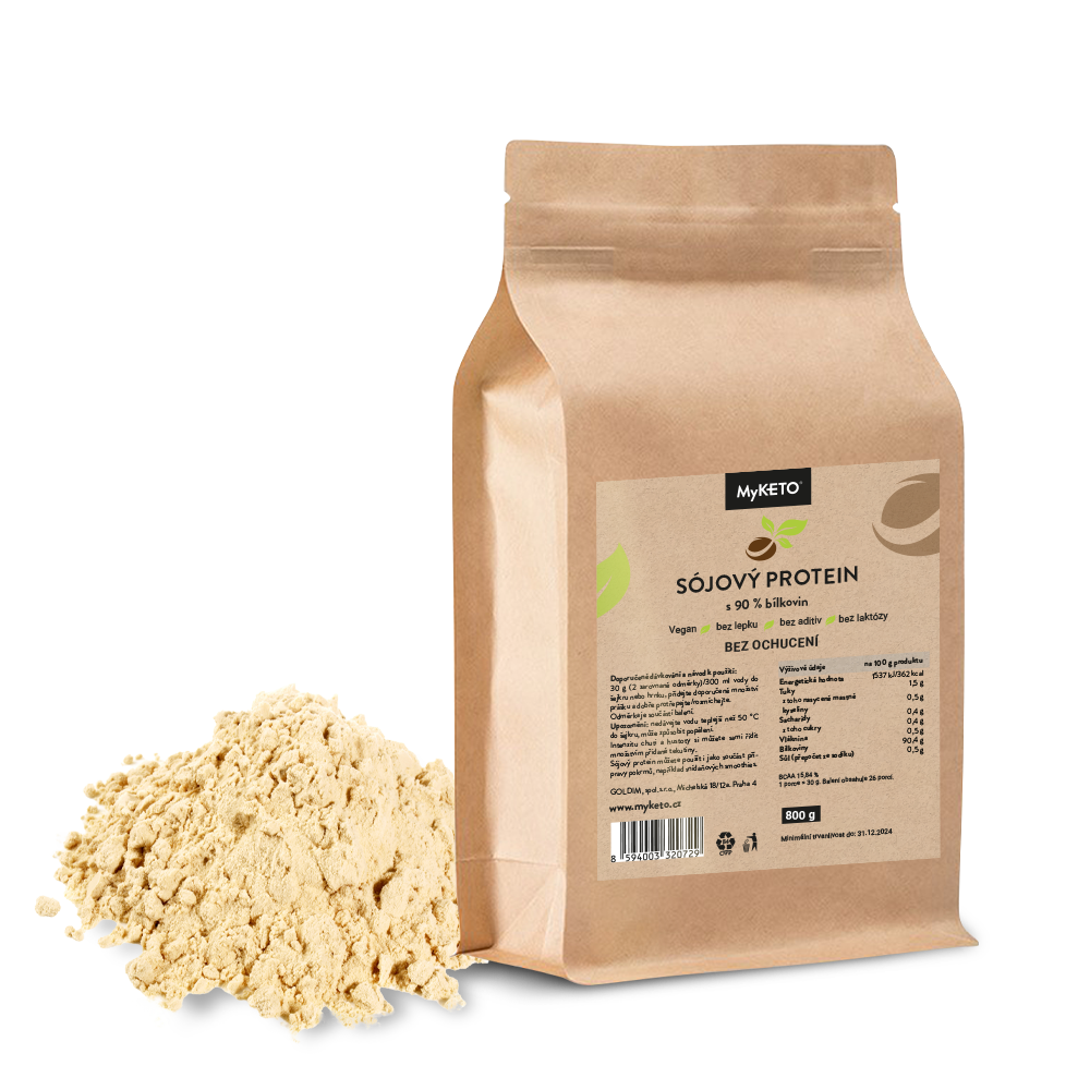 Sójový protein izolát 90% bez ochucení 800g