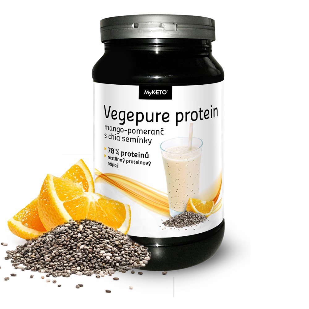 MAXI Vegepure protein mango-pomeranč a chia vegan 600g