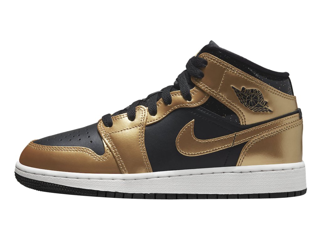 Jordan 1 Mid SE Metallic Gold Black (GS)