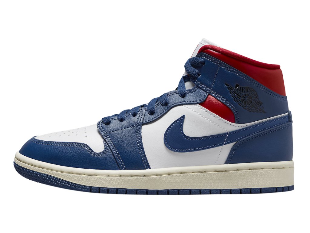 Jordan 1 Mid French Blue Gym Red (Women's)