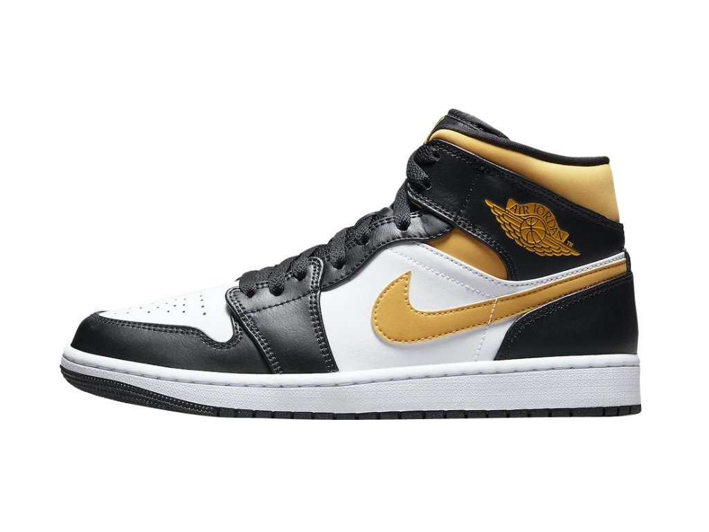 Jordan 1 Mid White Pollen Black