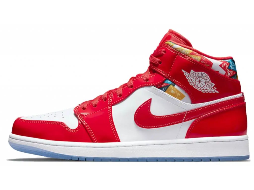 Jordan 1 Mid Barcelona Sweater Red Patent