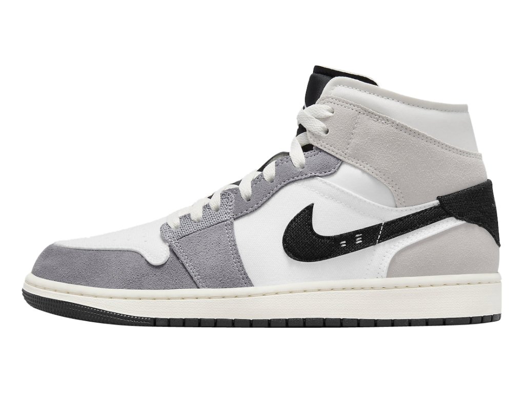 Jordan 1 Mid SE Craft White Cement Grey Black