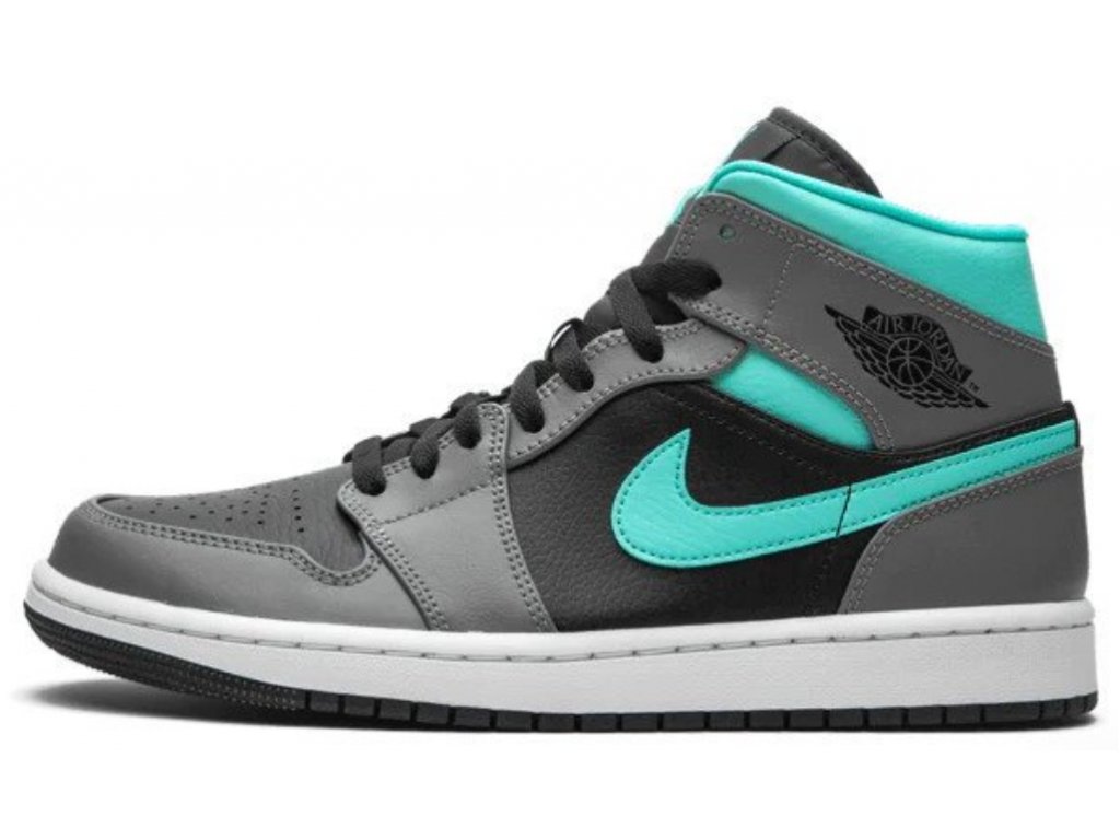 Jordan 1 Mid Grey Aqua (GS)