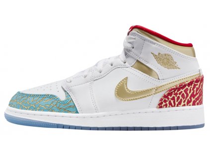Jordan 1 Mid Sneaker School NC to Chicago (GS)