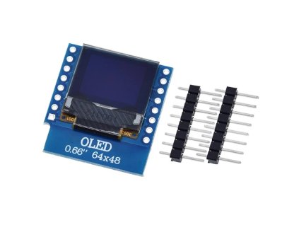 Wemos mini OLED displej 0.66” shield 1