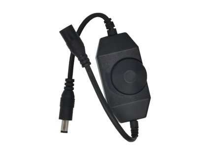 Stmievač pre LED pásy manuálny s DC konektormi, 12 24V čierny 1