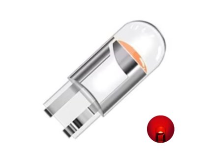 LED Žiarovka COB T10 W5W 12V červená