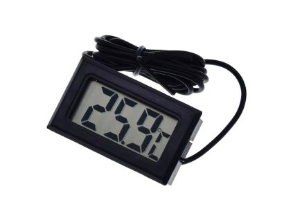 Digitálny LCD teplomer so sondou čierny 1