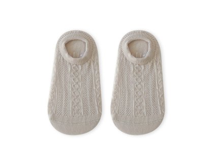 Nízké prodyšné ponožky se vzorem a protiskluzem - šedá