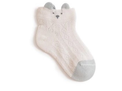 Bavlněné prodyšné ponožky - Bear Grey