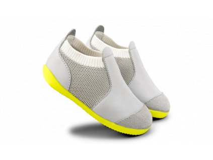 Designové barefoot boty Bobux Aktiv Knit Grey + White