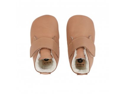 Kožené barefoot capáčky Bobux - Desert Arctic Caramel