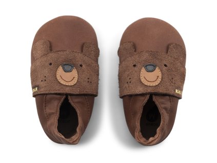 Kožené barefoot capáčky Bobux - Papa Bear Toffee