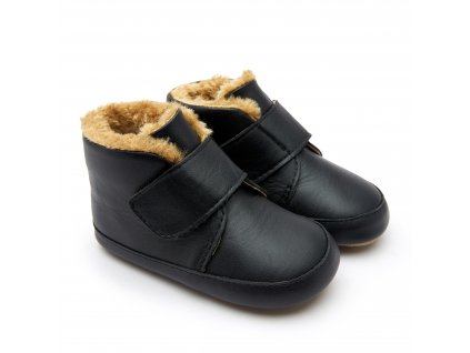 Zimní barefoot botičky - Shloofy Black