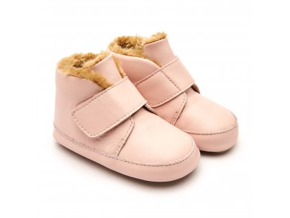 Zimní barefoot botičky - Shloofy Powder Pink